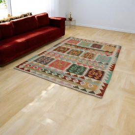   Wolle Kelim Teppich Chobi 177x251 handgewebter afghanischer Kilim