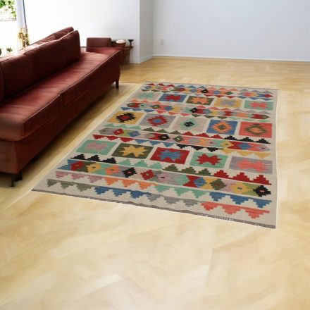 Wolle Kelim Teppich Chobi 164x244 handgewebter afghanischer Kilim