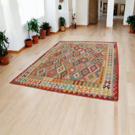 Handgewebter Kelim Chobi 207x290 afghanische Wolle Kilim Teppich