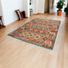 Wolle Kelim Teppich Chobi 198x296 handgewebter afghanischer Kilim