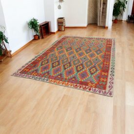 Ethnischer Kilim Chobi 202x295 handgemachter Kelim teppich
