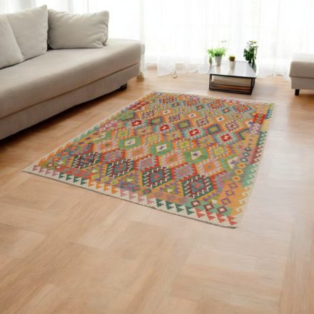 Wolle Kelim Teppich Chobi 203x300 handgewebter afghanischer Kilim