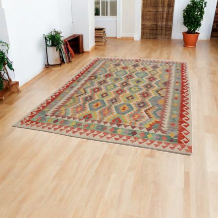 Handgewebter Kelim Chobi 196x296 afghanische Wolle Kilim Teppich