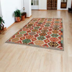   Afghanischer Kelim Teppich Chobi 201x308 ethnischer handgewebter Kilim