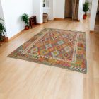 Wolle Kelim Teppich Chobi 206x289 handgewebter afghanischer Kilim