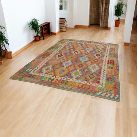 Wolle Kelim Teppich Chobi 206x289 handgewebter afghanischer Kilim