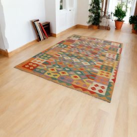   Maimana Kelim Teppich 201x298 afghanischer handgewebter Kilim