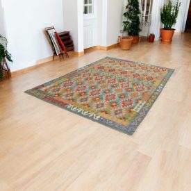   Afghanischer Kelim Teppich Chobi 200x295 ethnischer handgewebter Kilim