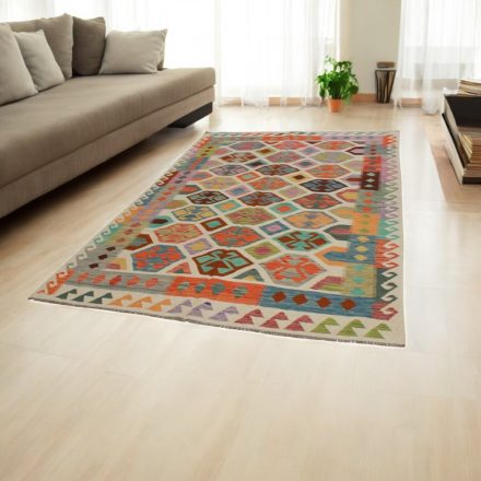 Wolle Kelim Teppich Chobi 193x299 handgewebter afghanischer Kilim