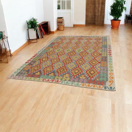 Handgewebter Kelim Chobi 204x293 afghanische Wolle Kilim Teppich