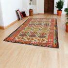 Chobi Kelim Teppich 197x303 Handgewebte Wolle Kilim