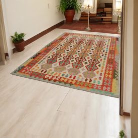 Handgewebter Afghan Kelim 203x302 Maimana Kilim Teppich