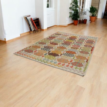 Handgewebter Kelim Chobi 212x294 afghanische Wolle Kilim Teppich