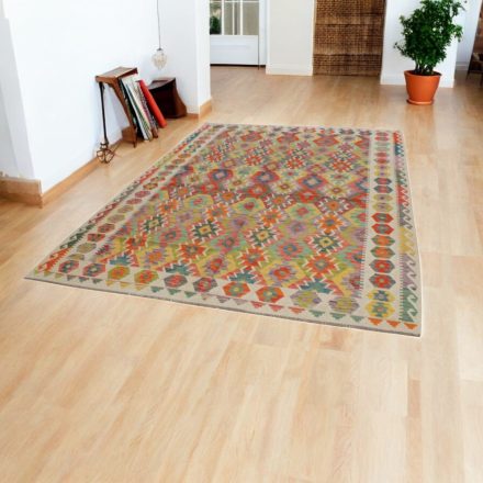 Handgewebter Kelim Chobi 205x301 afghanische Wolle Kilim Teppich