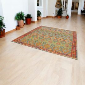 Handgewebter Afghan Kelim 254x294 Maimana Kilim Teppich