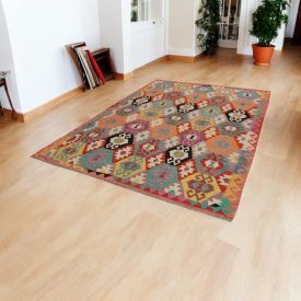   Maimana Kelim Teppich 199x289 afghanischer handgewebter Kilim