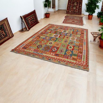 Handgewebter Kelim Chobi 203x297 afghanische Wolle Kilim Teppich
