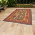 Wolle Kelim Teppich Chobi 204x294 handgewebter afghanischer Kilim