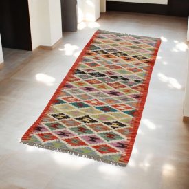 Chobi Kilim Teppich Läufer 60x180 Handgewebte Wolle Kelim