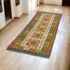 Handgewebter Kelim Teppich Läufer Chobi 80x244 afghanische Wolle Kilim