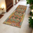 Wolle Kilim Teppich Läufer Chobi 79x292 handgewebter afghanischer Kilim