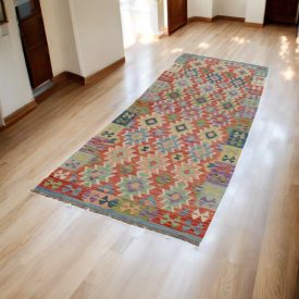Kelim Läufer Chobi 91x293 Afghanischer handgewebter Kilim