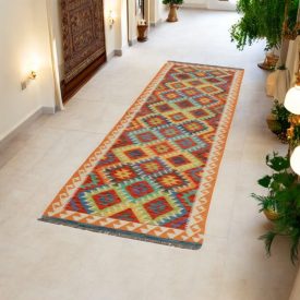 Kelim Läufer Chobi 82x292 Afghanischer handgewebter Kilim