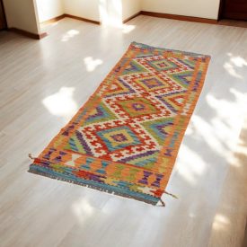 Afghanischer Kelim Läufer Chobi 67x192 handgewebter Kilim