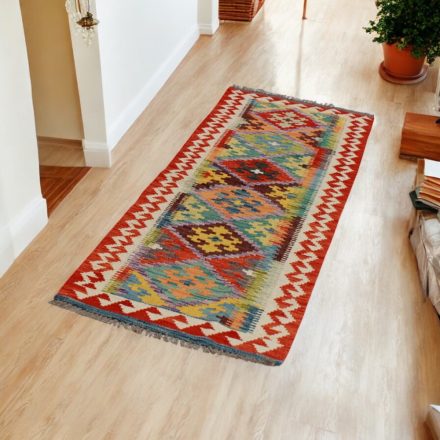 Handgewebter Kelim Teppich Läufer 64x190 Maimana Kilim Teppich