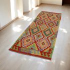 Handgewebter Kelim Teppich Läufer 88x290 afghanische Wolle Kilim