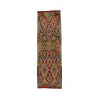 Handgewebter Kelim Teppich Läufer 88x290 afghanische Wolle Kilim