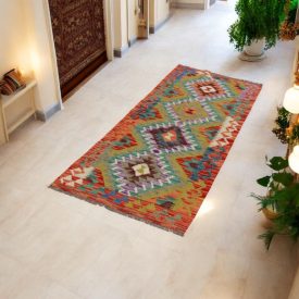 Kelim Läufer Chobi 65x191 Afghanischer handgewebter Kilim