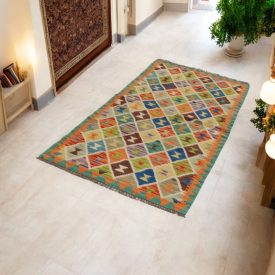 Kelim Läufer Chobi 82x188 Afghanischer handgewebter Kilim