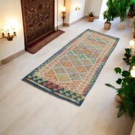   Afghanischer Kelim Teppich Läufer Chobi 79x251 ethnischer handgewebter Kilim