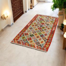 Maimana Kelim Läufer 83x209 afghanischer handgewebter Kilim