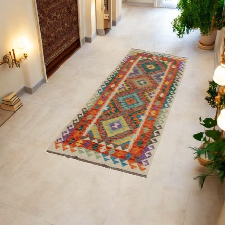 Maimana Kelim Läufer 70x213 afghanischer handgewebter Kilim