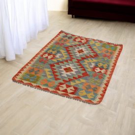 Handgewebter Afghan Kelim 84x125 Maimana Kilim Teppich