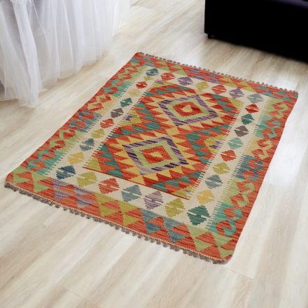 Wolle Kelim Teppich Chobi 84x124 handgewebter afghanischer Kilim