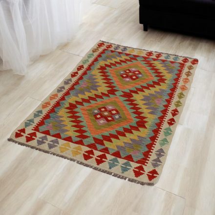 Handgewebter Afghan Kelim 85x130 Maimana Kilim Teppich