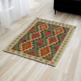 Maimana Kelim Teppich 76x116 afghanischer handgewebter Kilim