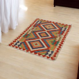 Maimana Kelim Teppich 89x118 afghanischer handgewebter Kilim