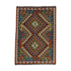 Chobi Kelim Teppich 85x119 Handgewebte Wolle Kilim