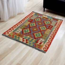   Wolle Kelim Teppich Chobi 106x151 handgewebter afghanischer Kilim