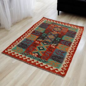 Handgewebter Afghan Kelim 103x150 Maimana Kilim Teppich