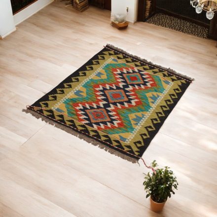 Wolle Kelim Teppich Chobi 60x92 handgewebter afghanischer Kilim