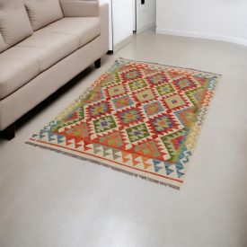 Handgewebter Afghan Kelim 61x95 Maimana Kilim Teppich