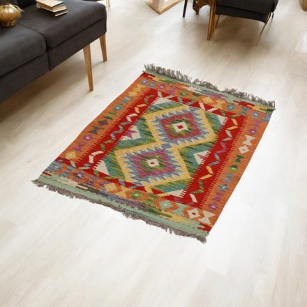 Chobi Kelim Teppich 62x99 Handgewebte Wolle Kilim