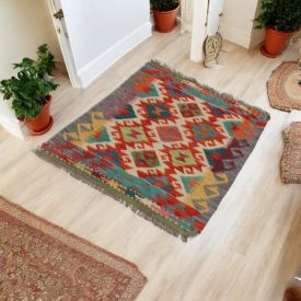   Handgewebter Kelim Chobi 66x96 afghanische Wolle Kilim Teppich
