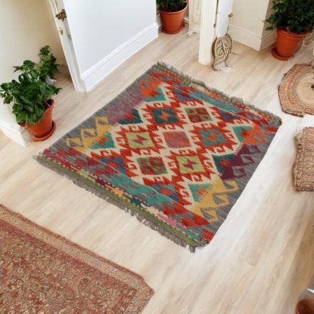 Handgewebter Kelim Chobi 66x96 afghanische Wolle Kilim Teppich