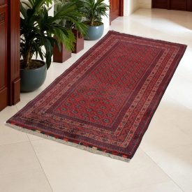   Afghanischer Teppich Khojaroshnai 80x186 handgeknüpfter orientalischer Teppich